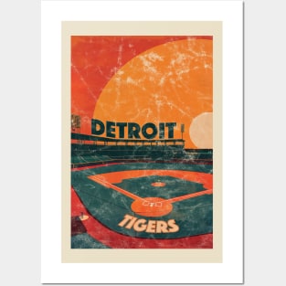 Midcentury Detroit Tigers Stadium Posters and Art